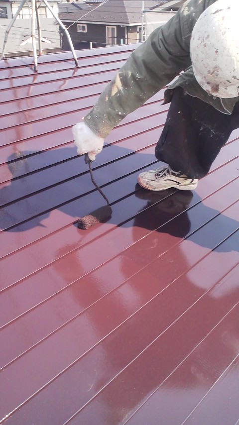 屋根上塗り 0222
